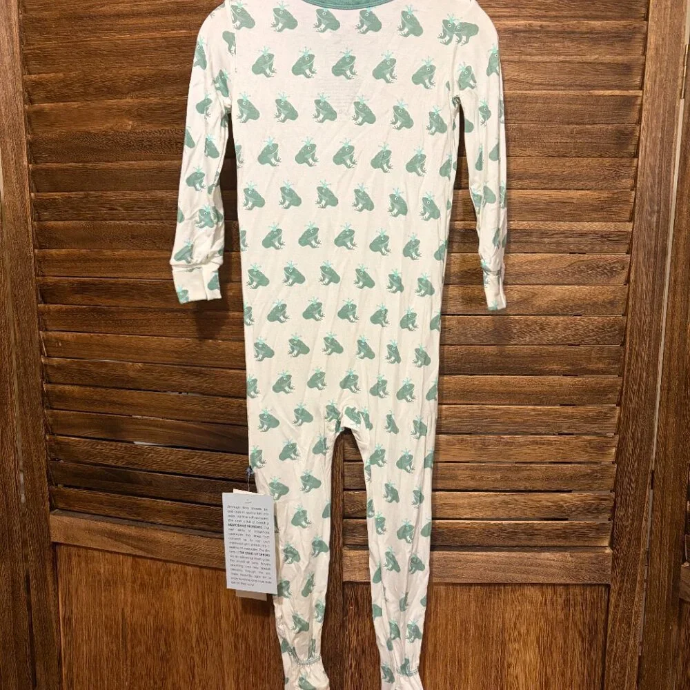 Kickee Pants Kids Long Sleeve Snap Footie Pajama Frog Prince